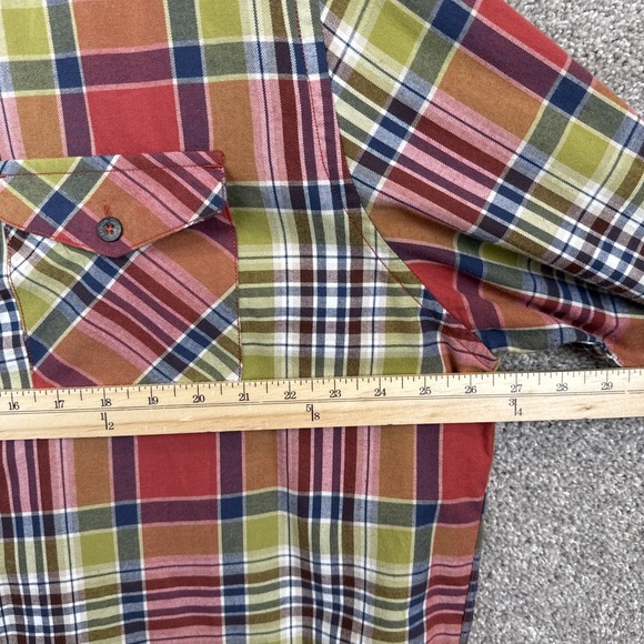 Carbon 2 Cobalt Long Sleeve Button Shirt Men's XL Double Pocket Plaid Flannel - Picture 5 of 6